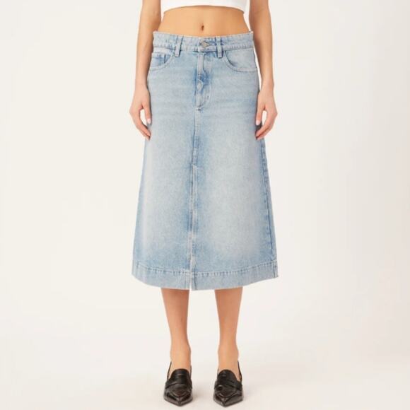 DL1961 Fountain Wash A Line Alma Midi Skirt 26 - Picture 1 of 10
